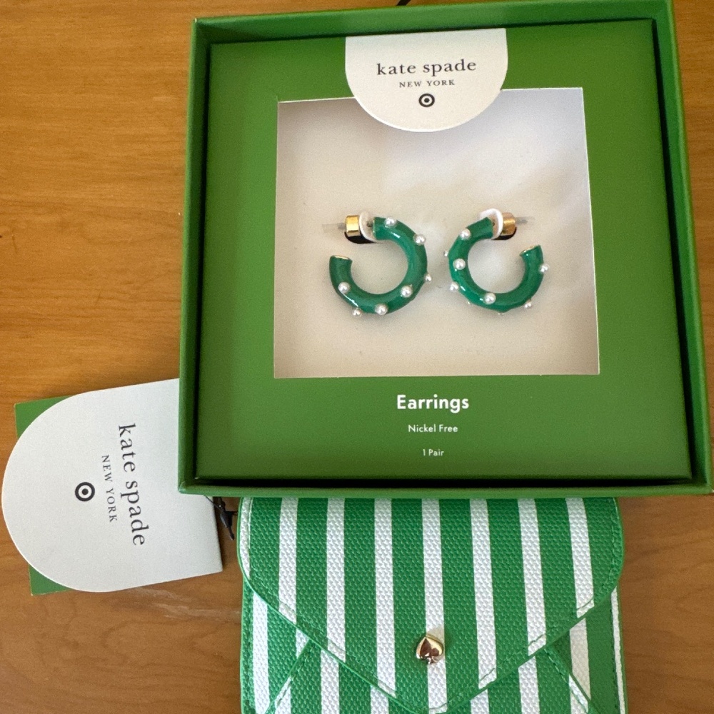 Kate Spade Target x earrings and pouch